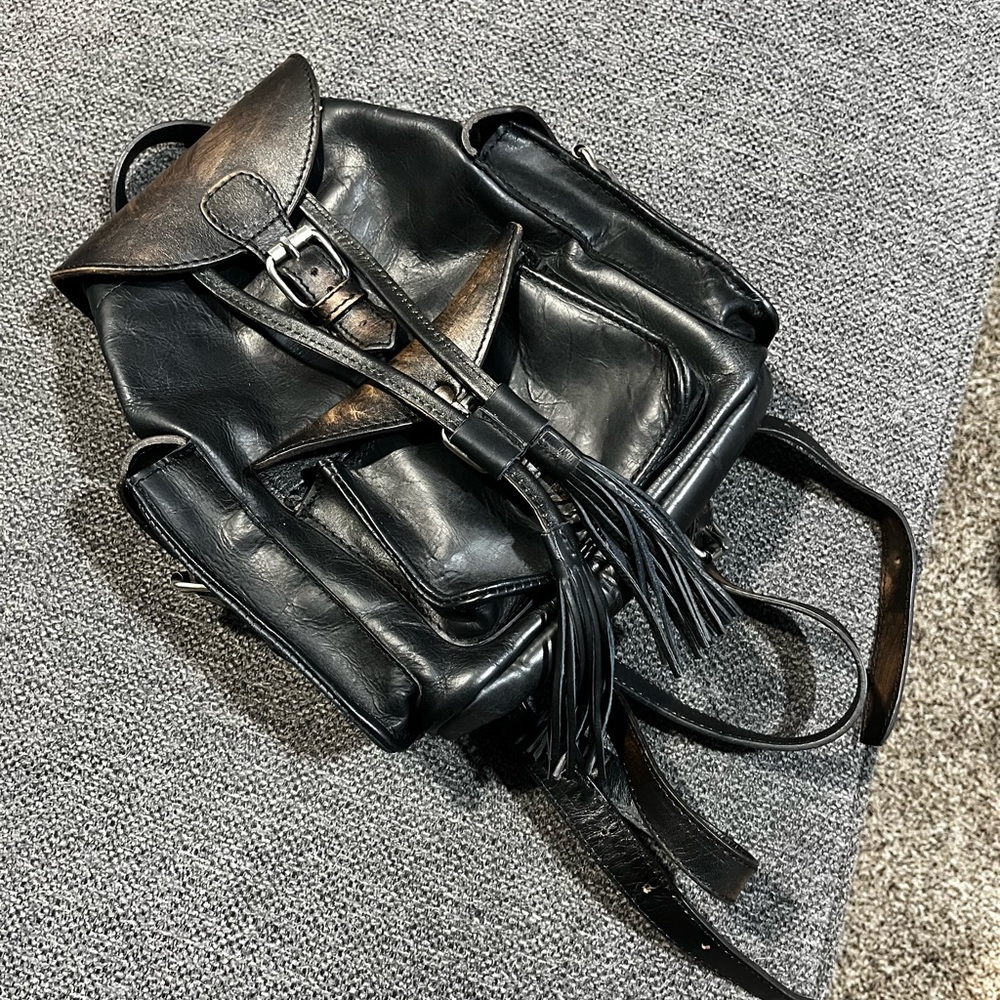 Freebird by Steven Black Leather Backpack new never used